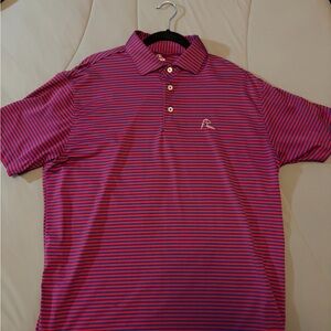 Rhoback Men's Polo Shirt - Purple and Red Stripes